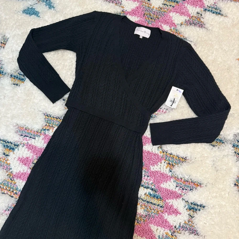 Charles Henry Black Long Sleeve Dress - Picture 3 of 7
